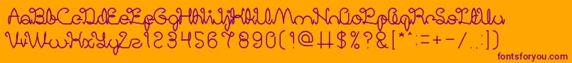 DigitalHandmade-fontti – violetit fontit oranssilla taustalla