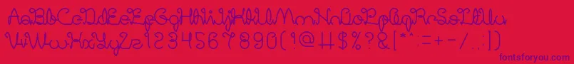 Шрифт DigitalHandmade – фиолетовые шрифты на красном фоне