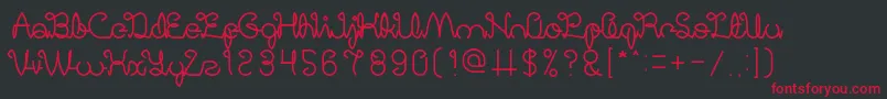 フォントDigitalHandmade – 黒い背景に赤い文字