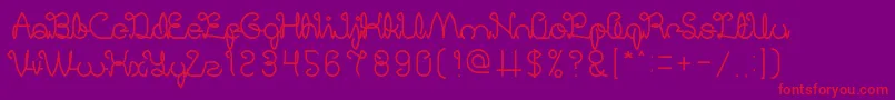 フォントDigitalHandmade – 紫の背景に赤い文字