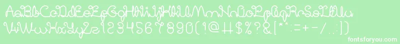 フォントDigitalHandmade – 緑の背景に白い文字