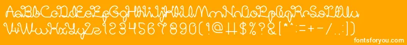 DigitalHandmade-Schriftart – Weiße Schriften auf orangefarbenem Hintergrund