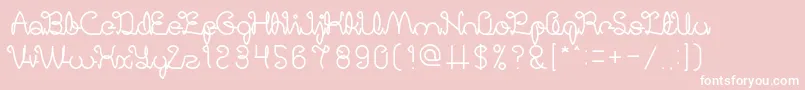 DigitalHandmade-Schriftart – Weiße Schriften auf rosa Hintergrund