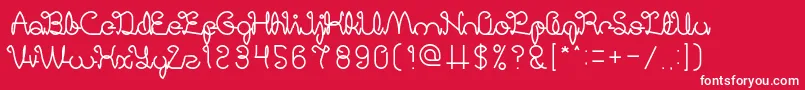 Czcionka DigitalHandmade – białe czcionki na czerwonym tle