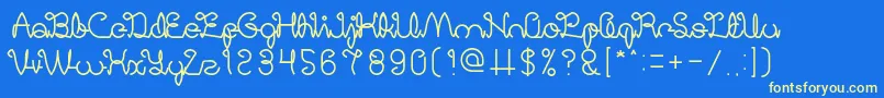 DigitalHandmade-fontti – keltaiset fontit sinisellä taustalla