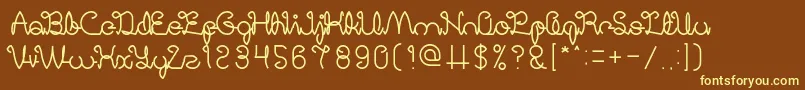 DigitalHandmade-Schriftart – Gelbe Schriften auf braunem Hintergrund