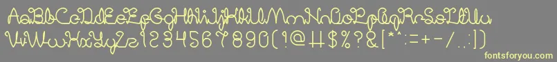 DigitalHandmade-fontti – keltaiset fontit harmaalla taustalla