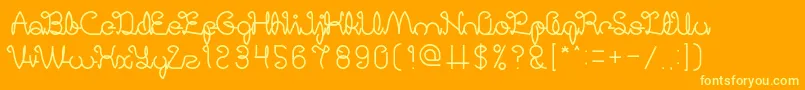 DigitalHandmade Font – Yellow Fonts on Orange Background