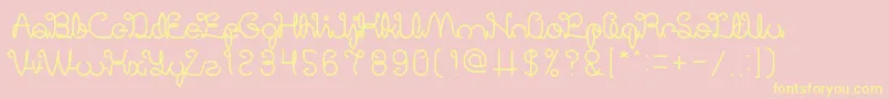 DigitalHandmade Font – Yellow Fonts on Pink Background