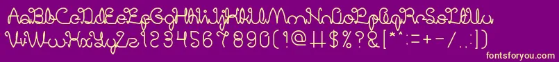 フォントDigitalHandmade – 紫の背景に黄色のフォント