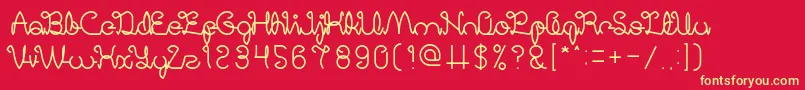 DigitalHandmade-Schriftart – Gelbe Schriften auf rotem Hintergrund