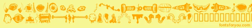 Monsm Font – Orange Fonts on Yellow Background