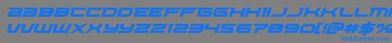 Lethalforceital Font – Blue Fonts on Gray Background