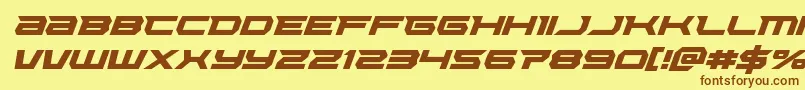 Lethalforceital Font – Brown Fonts on Yellow Background