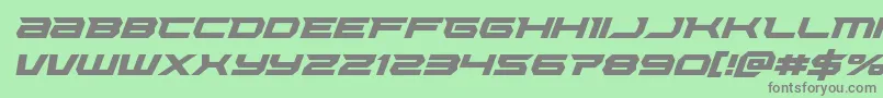 Lethalforceital Font – Gray Fonts on Green Background