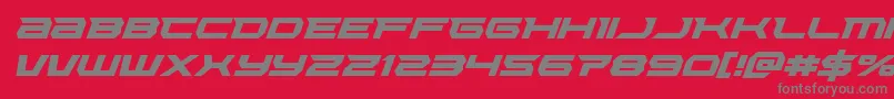 フォントLethalforceital – 赤い背景に灰色の文字