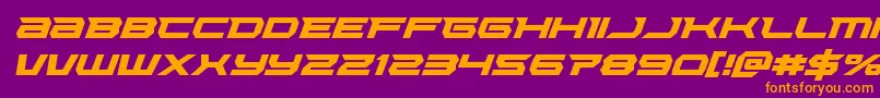 Lethalforceital Font – Orange Fonts on Purple Background