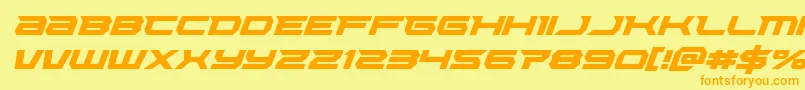 Lethalforceital Font – Orange Fonts on Yellow Background