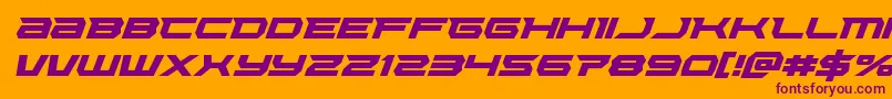 Lethalforceital Font – Purple Fonts on Orange Background