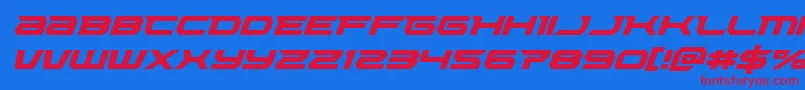 Lethalforceital Font – Red Fonts on Blue Background