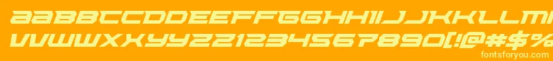 Czcionka Lethalforceital – żółte czcionki na pomarańczowym tle