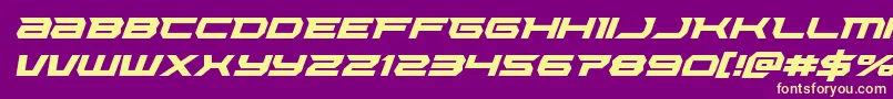 Lethalforceital Font – Yellow Fonts on Purple Background