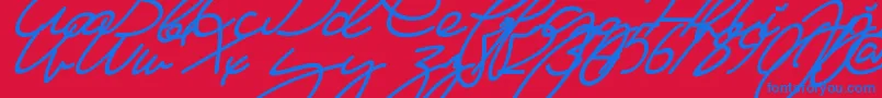 fuente MaFilleSlant – Fuentes Azules Sobre Fondo Rojo