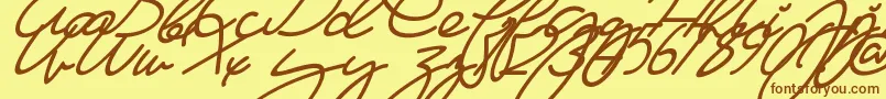 MaFilleSlant Font – Brown Fonts on Yellow Background
