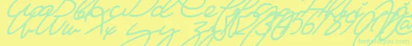 Шрифт MaFilleSlant – зелёные шрифты на жёлтом фоне