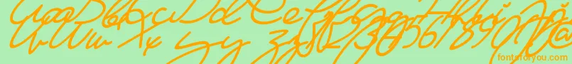 MaFilleSlant Font – Orange Fonts on Green Background