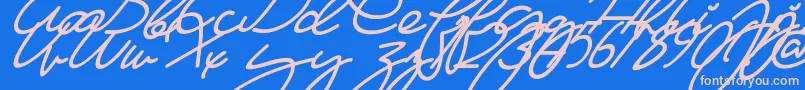 Fonte MaFilleSlant – fontes rosa em um fundo azul