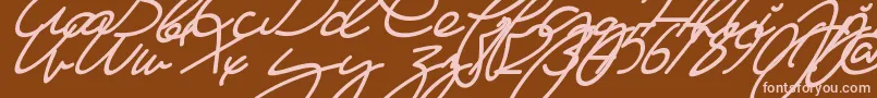 MaFilleSlant Font – Pink Fonts on Brown Background