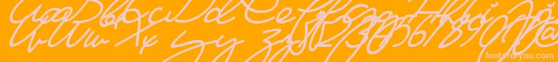 fuente MaFilleSlant – Fuentes Rosadas Sobre Fondo Naranja