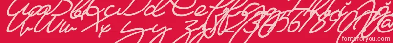 MaFilleSlant Font – Pink Fonts on Red Background