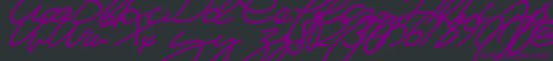 MaFilleSlant-Schriftart – Violette Schriften auf schwarzem Hintergrund