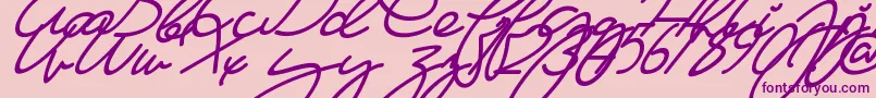 MaFilleSlant-fontti – violetit fontit vaaleanpunaisella taustalla