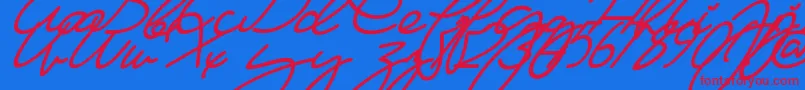 MaFilleSlant Font – Red Fonts on Blue Background