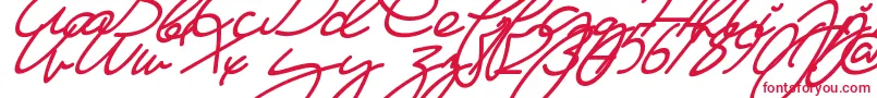 MaFilleSlant Font – Red Fonts on White Background