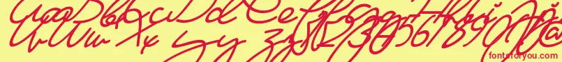 MaFilleSlant Font – Red Fonts on Yellow Background