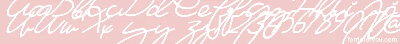 MaFilleSlant-Schriftart – Weiße Schriften auf rosa Hintergrund