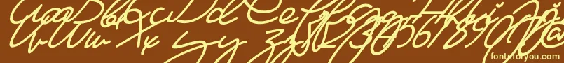 MaFilleSlant Font – Yellow Fonts on Brown Background