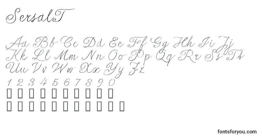 A fonte SersalT (71802) – alfabeto, números, caracteres especiais