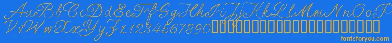 SersalT Font – Orange Fonts on Blue Background