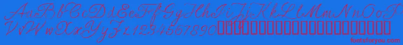 SersalT Font – Red Fonts on Blue Background