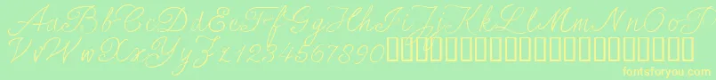 SersalT Font – Yellow Fonts on Green Background