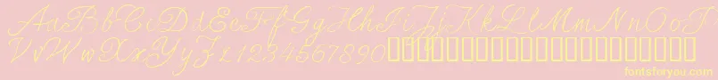 SersalT Font – Yellow Fonts on Pink Background
