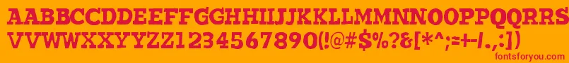 Wantedo Font – Red Fonts on Orange Background