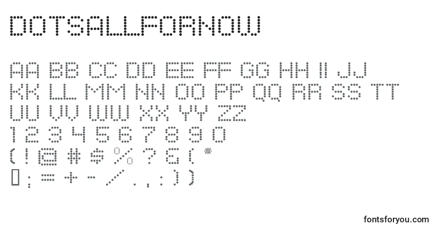 Dotsallfornow Font – alphabet, numbers, special characters