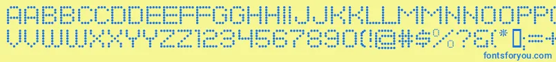 Dotsallfornow Font – Blue Fonts on Yellow Background