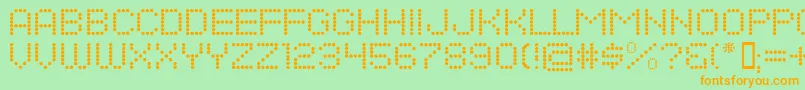 Dotsallfornow Font – Orange Fonts on Green Background
